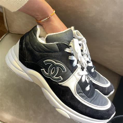 chanel womens trainers price|Chanel trainers black and white.